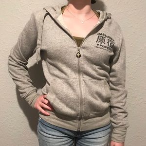 Grey Harajuku Lovers Zip Up Sweatshirt
